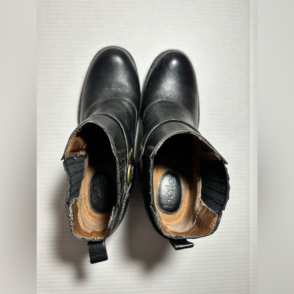 Bølo Women’s Black Leather Ring Harness Block Heel Ankle Boots Y2k Goth Size 8 - Picture 13 of 13
